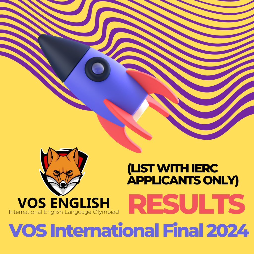VOS ENGLISH International Final 2024 Medal List for IERC Applicants